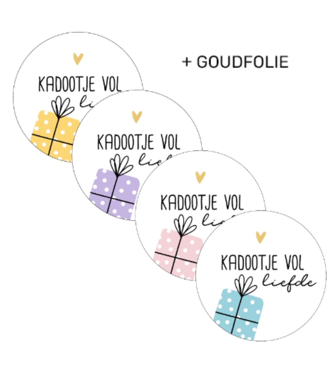 Kadootje vol liefde (4 varianten) - 5 stuks