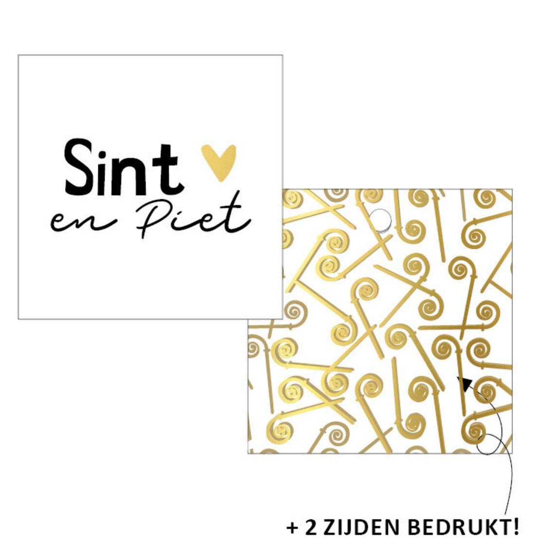 Cadeaulabel Sint & Piet (stafjes)