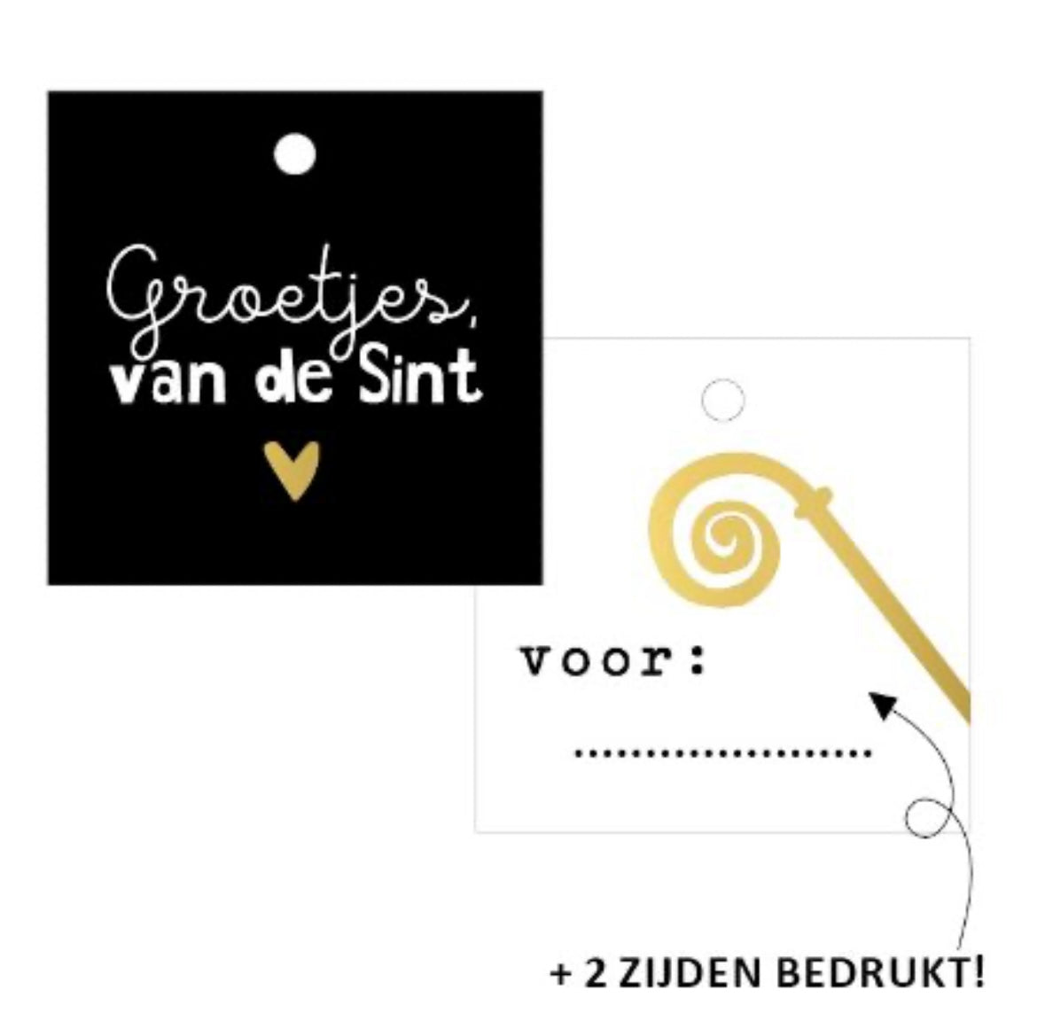 Kadolabel groetjes van de Sint
zwart vierkant