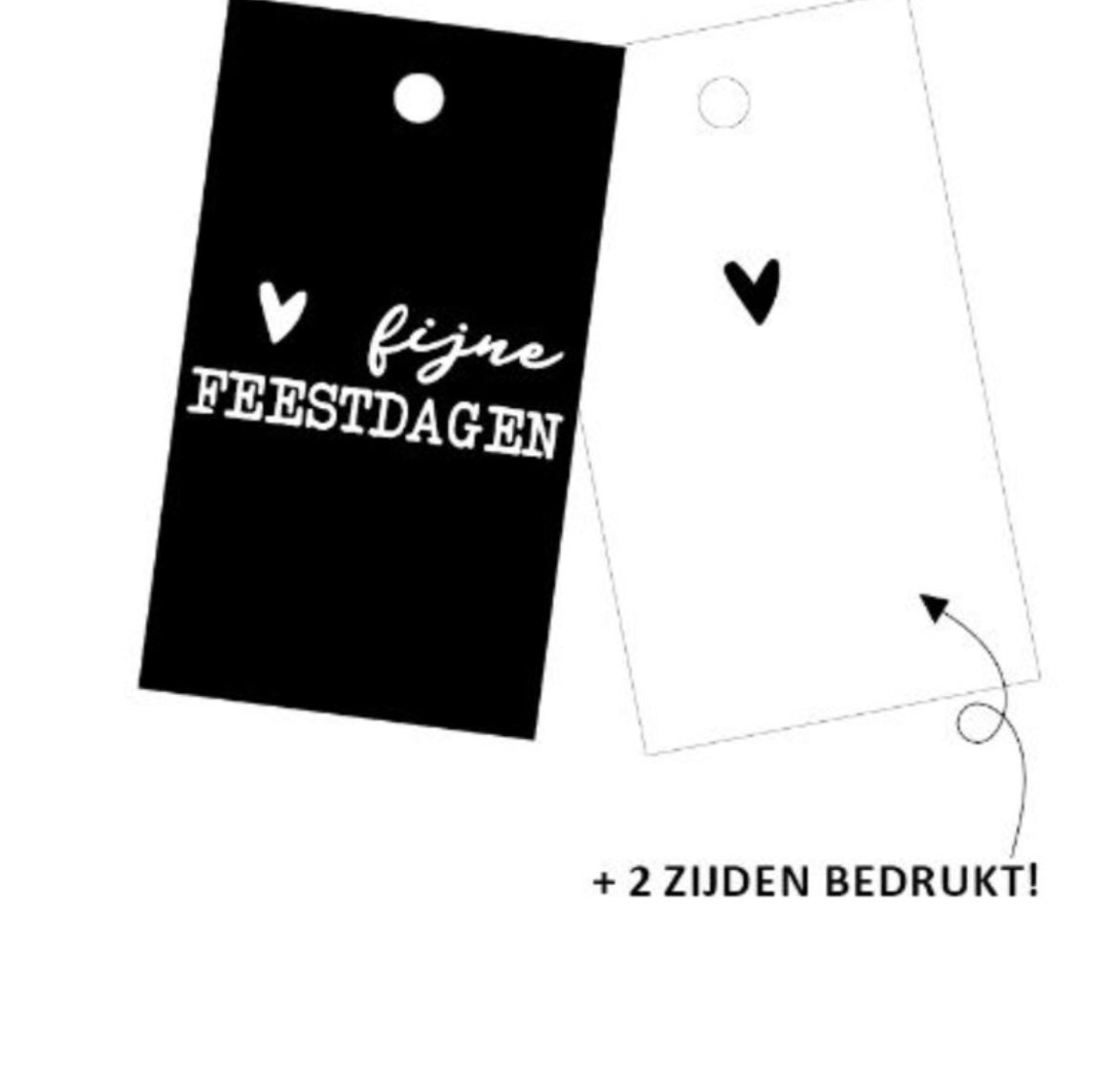 Cadeaukaartje Fijne feestdagen met hartje