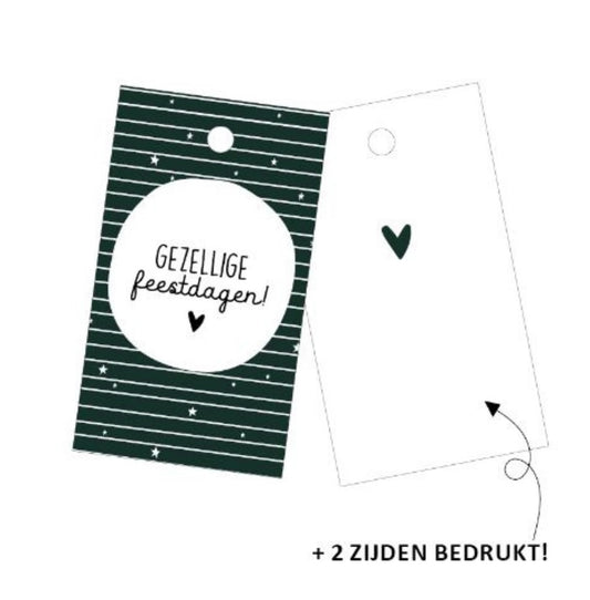 Cadeaulabel: Gezellige feestdagen (2-zijdig)