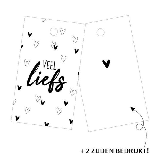 Cadeaulabel – Veel liefs – 40x70mm