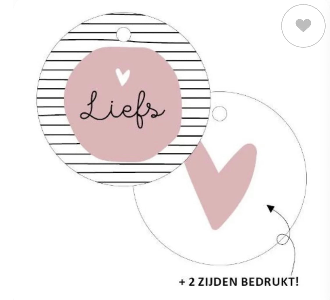 Cadeaulabel liefs rond