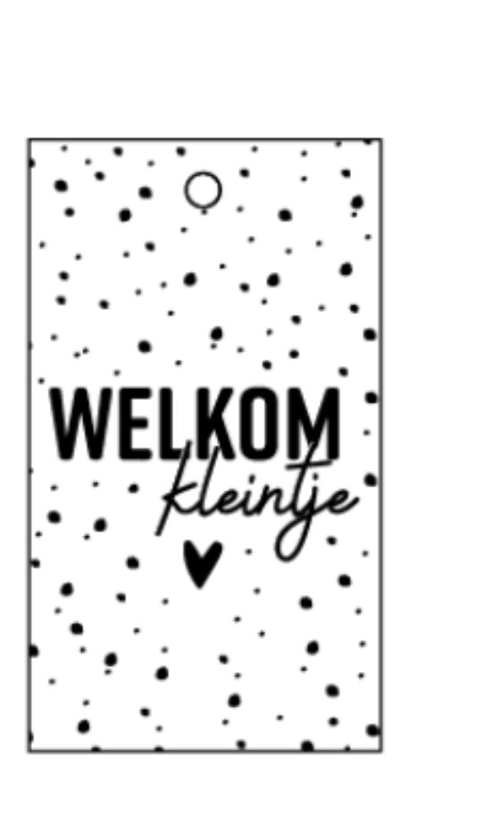 Cadeaulabel welkom kleintje