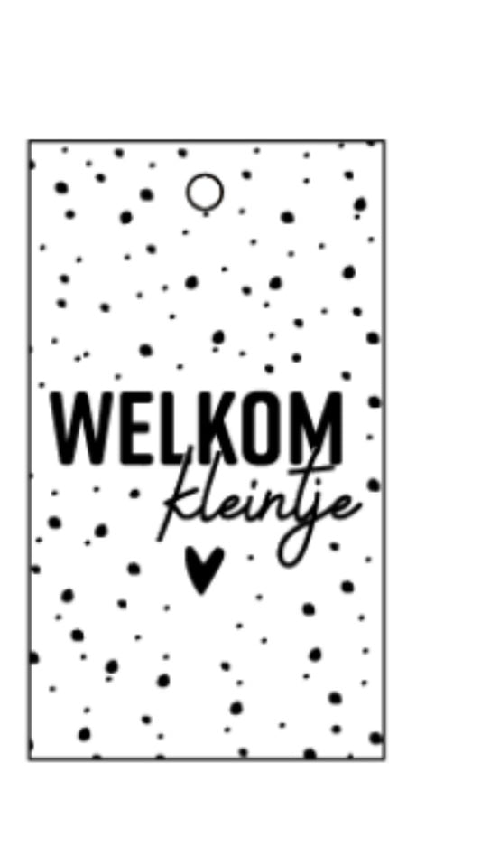 Cadeaulabel welkom kleintje