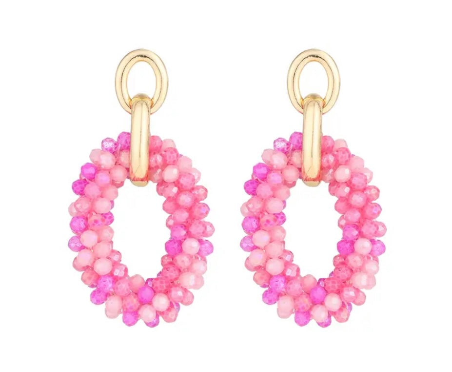 Oorbellen Kralen Sparkling Summer Pink