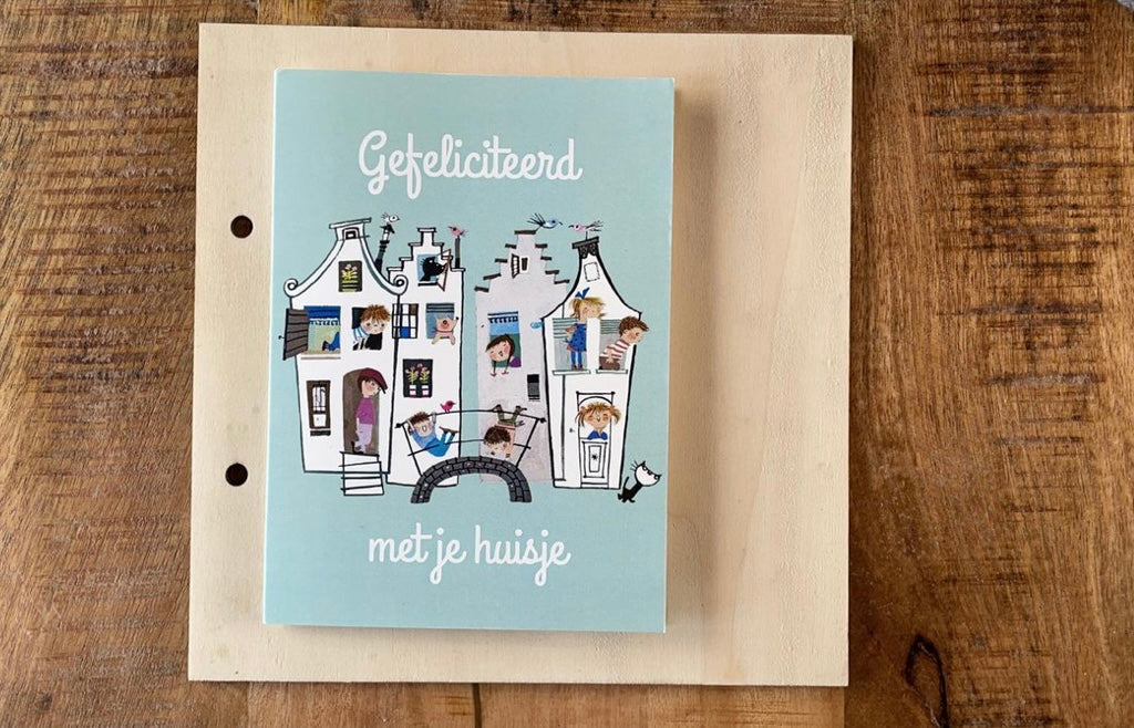 Houten bewaarbundel | Geboortekaartjes | Heelal | 20 x 20 cm