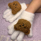 Handschoenen met Teddybeertje - Wit