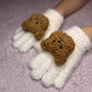 Handschoenen met Teddybeertje - Wit