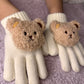 Handschoenen met Teddybeertje - Wit - Katoen