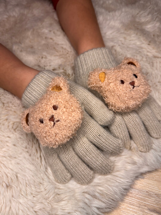 Handschoenen met Teddybeertje - Beige - Katoen