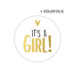 Sticker rond 40mm - It's a Girl 5 stuks