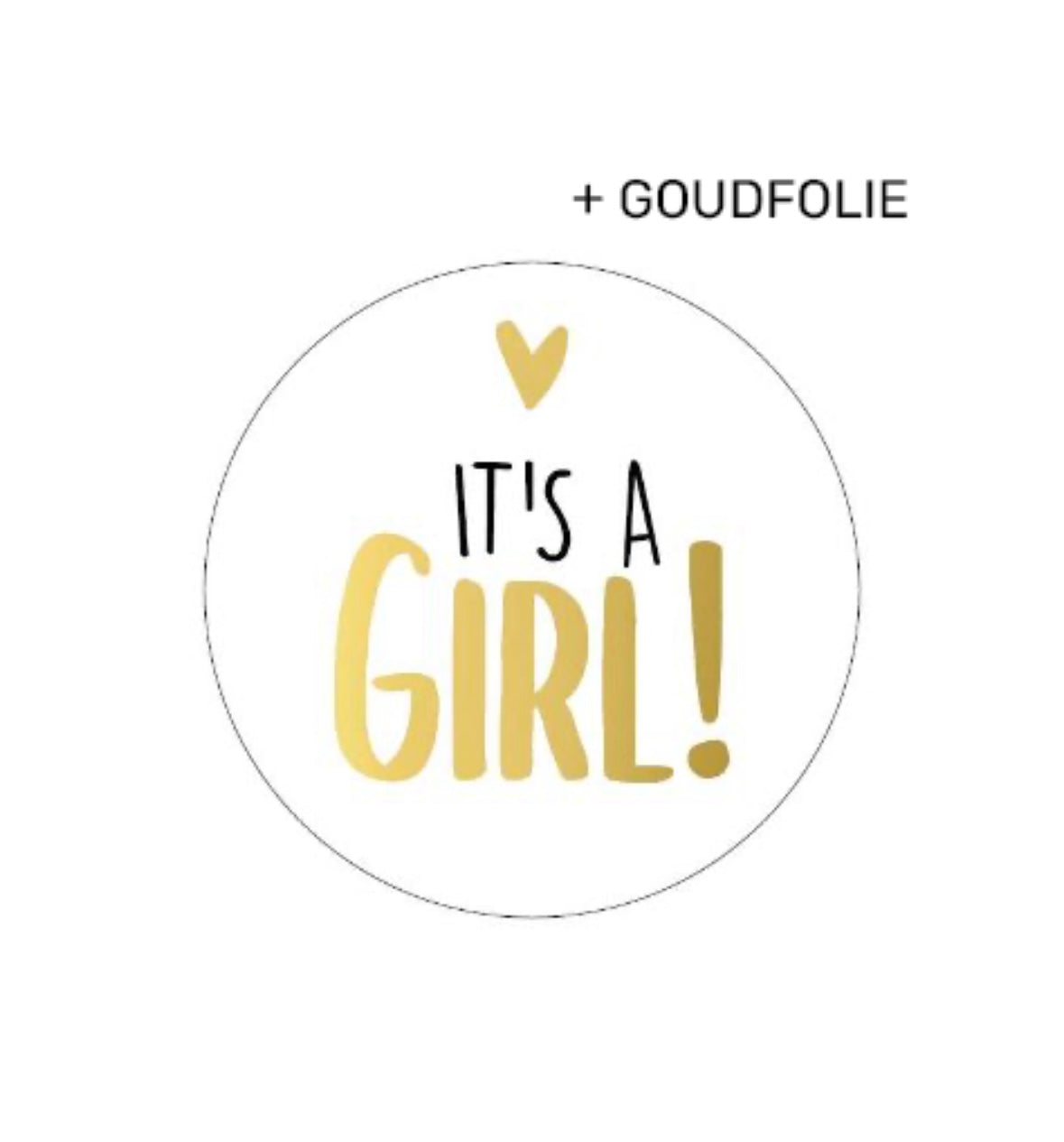 Sticker rond 40mm - It's a Girl 5 stuks