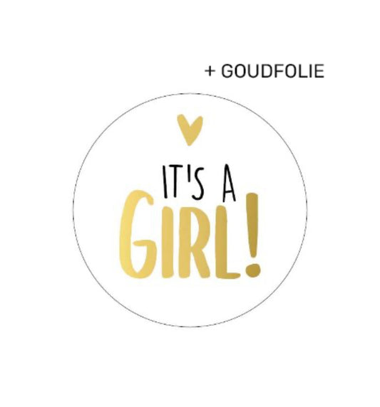 Sticker rond 40mm - It's a Girl 5 stuks