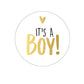 Sticker rond 40mm - It's a Boy  - 5 stuks