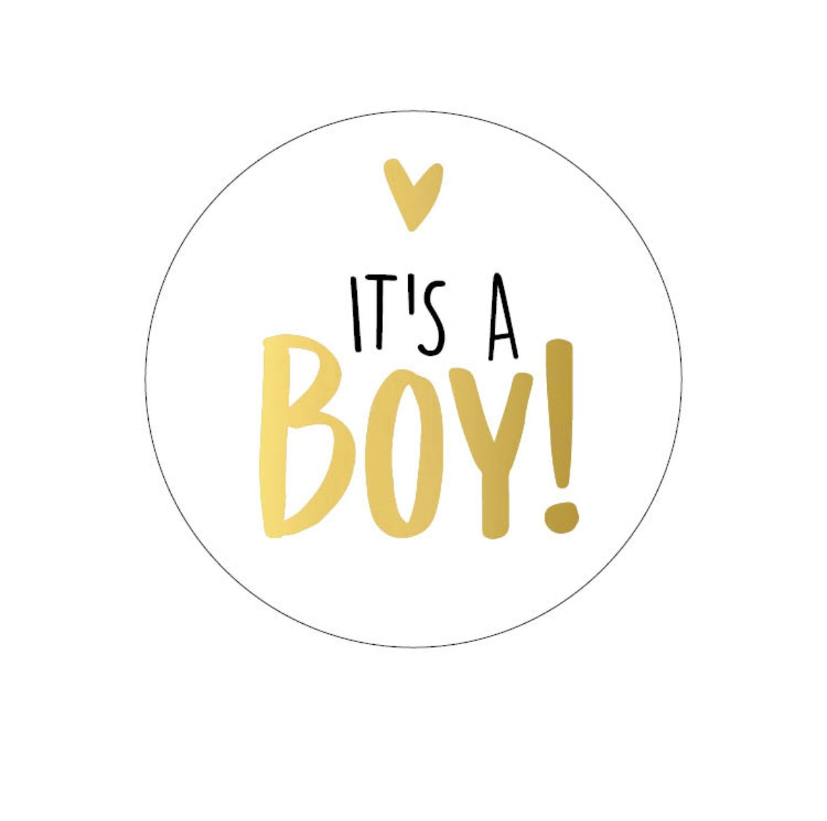 Sticker rond 40mm - It's a Boy  - 5 stuks