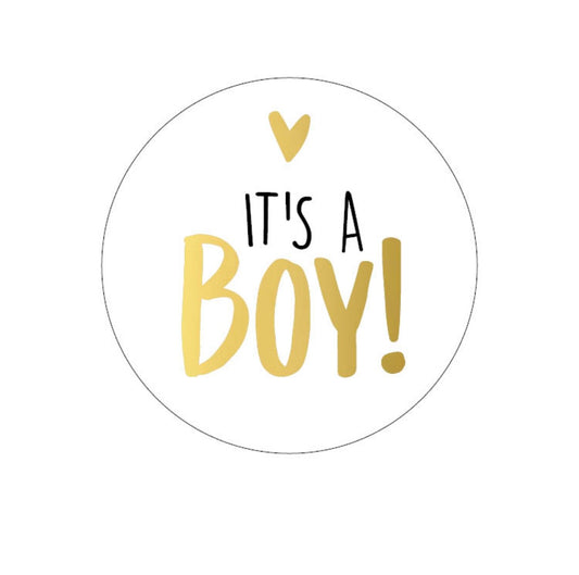 Sticker rond 40mm - It's a Boy  - 5 stuks