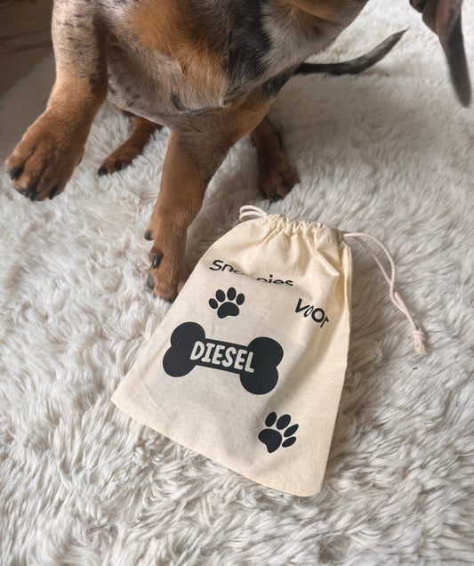 Gepersonaliseerd Zakje voor Honden Snoepjes + Inclusief Inhoud Hondenkoekjes