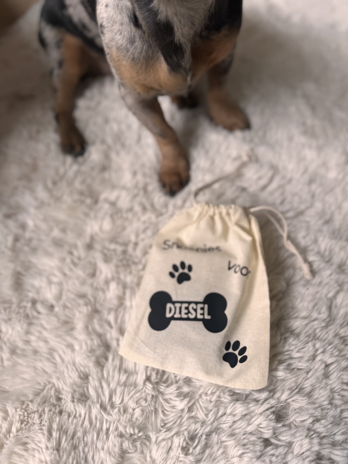 Gepersonaliseerd Zakje voor Honden Snoepjes + Inclusief Inhoud Hondenkoekjes