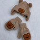 Setje Muts + Handschoenen Teddybear Bruin