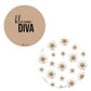 Dibond Muurcirkels - Kleine Diva - Bloem - Set van 2 stuks - Bruin - B2B
