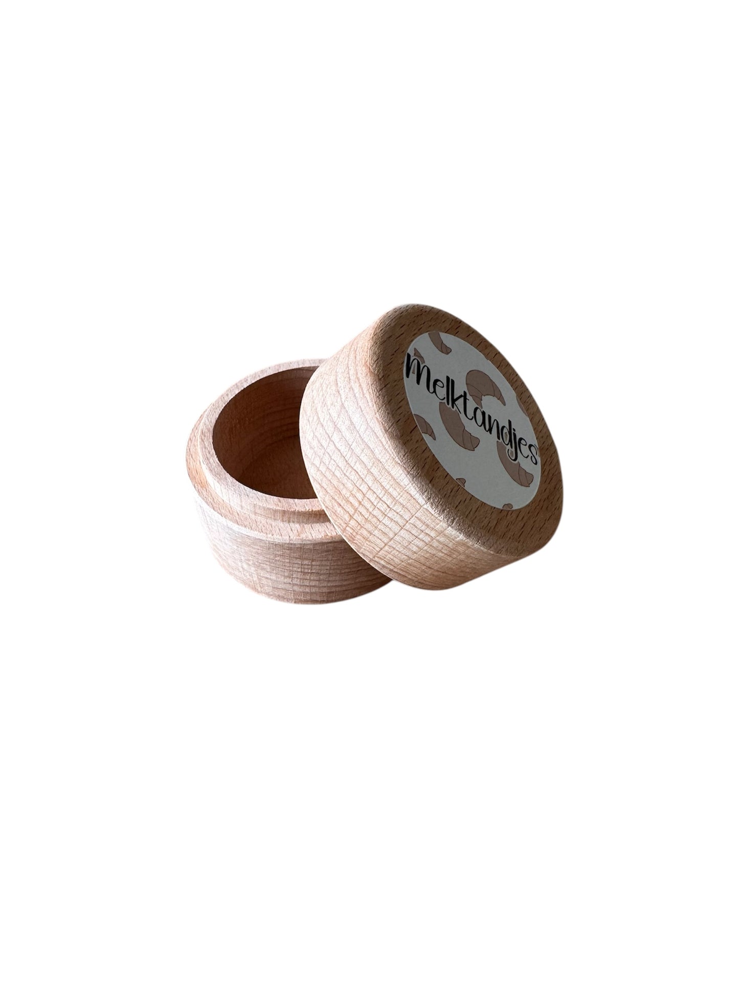 Houten bewaardoosje – Melktandjes (Croissantjes)