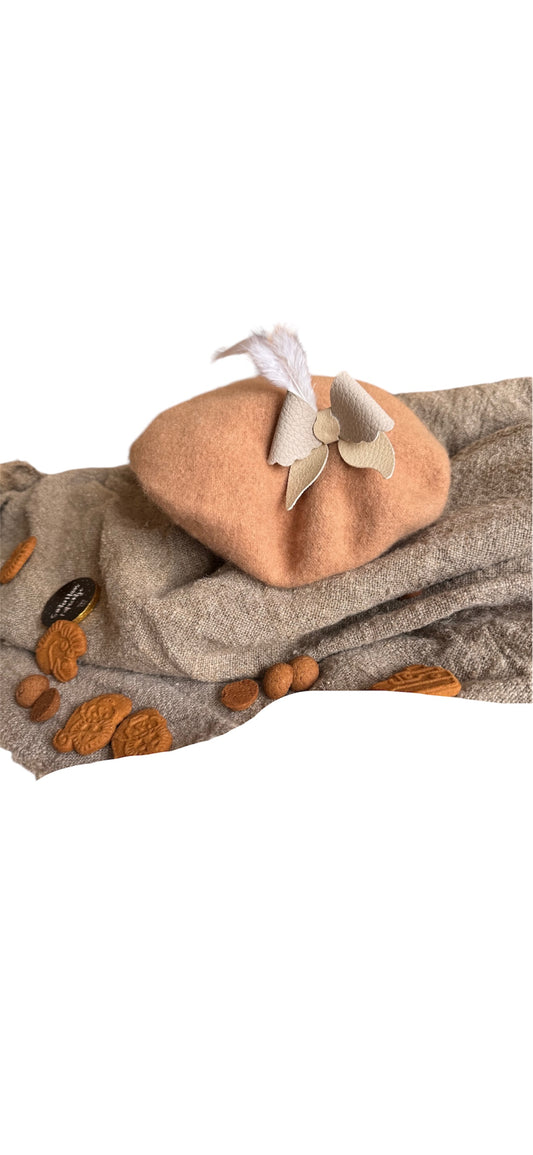 Pieten baret - Luxe strik- bruin