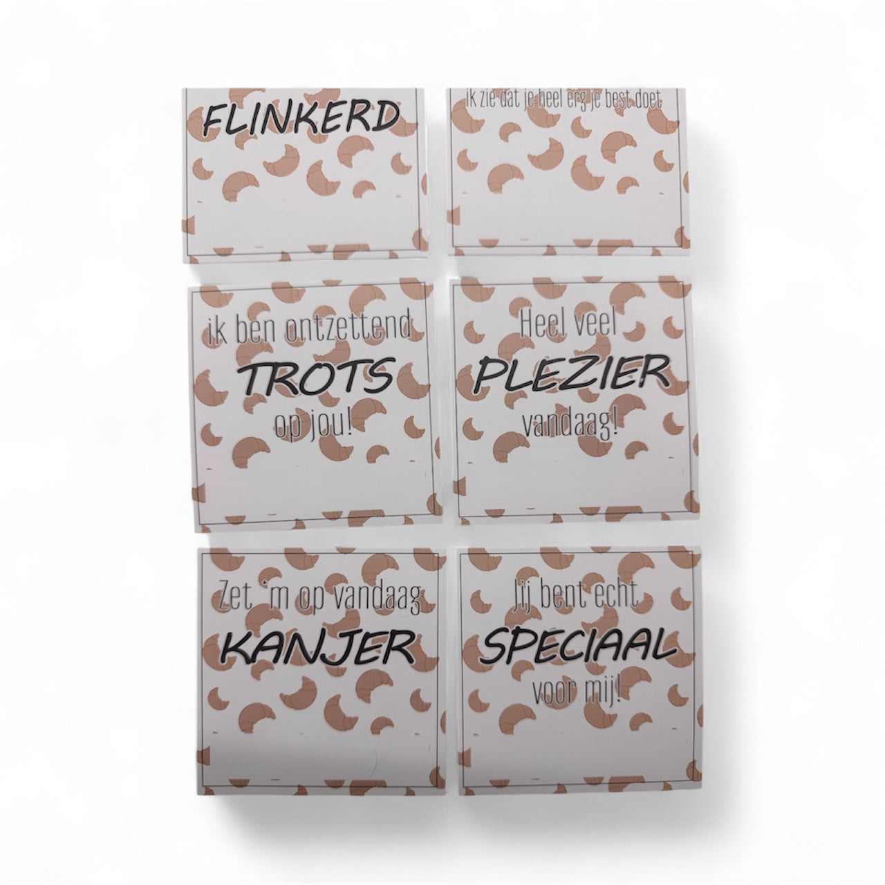Broodtrommelkaartjes – Set van 10 - Croissantjes