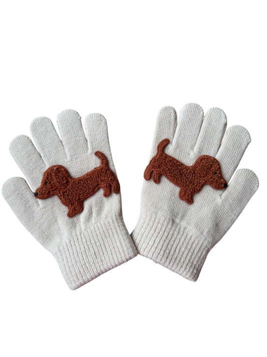 Kinderhandschoenen Teckel - Beige