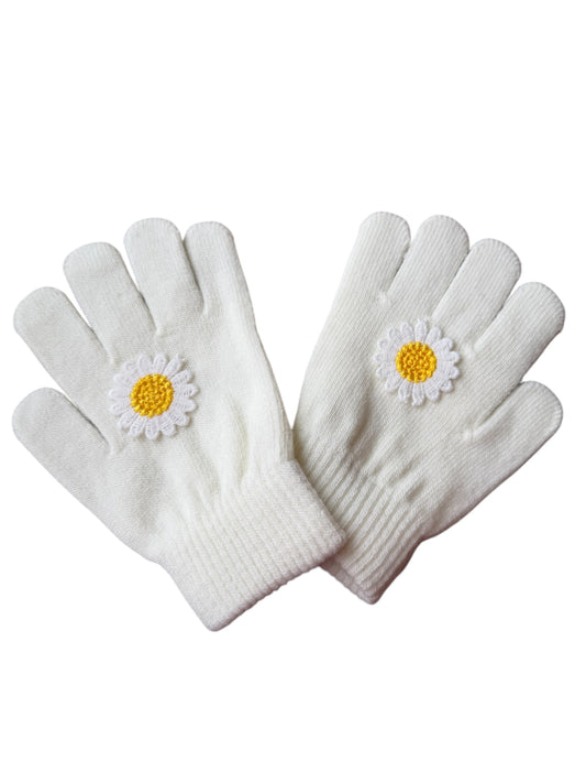 Kinderhandschoenen Bloemetje – Wit