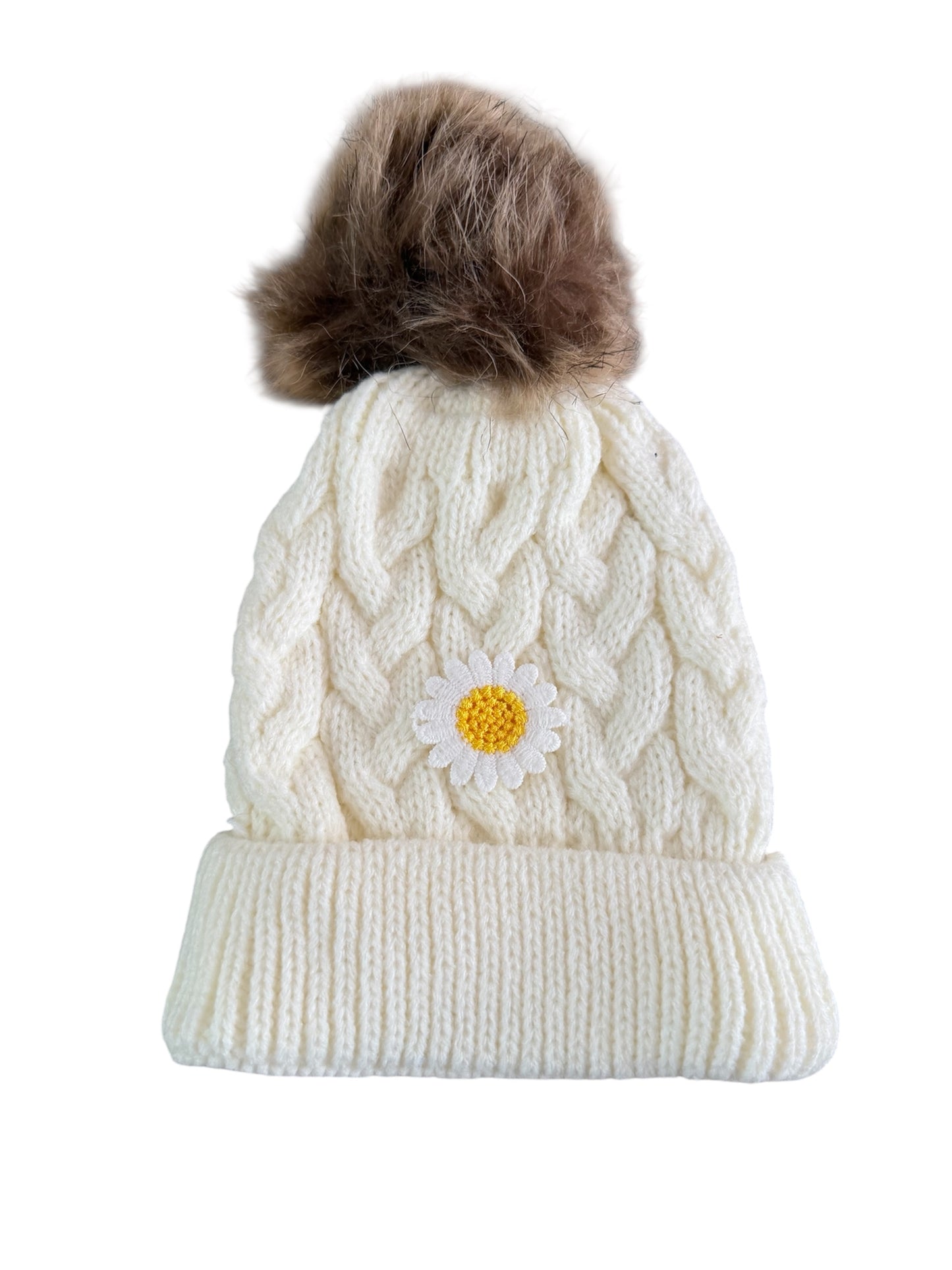 Kinder Muts - Bloem - Wit