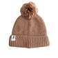 Gebreide babymuts met pompon – B2B - Bruin - Incl Btw