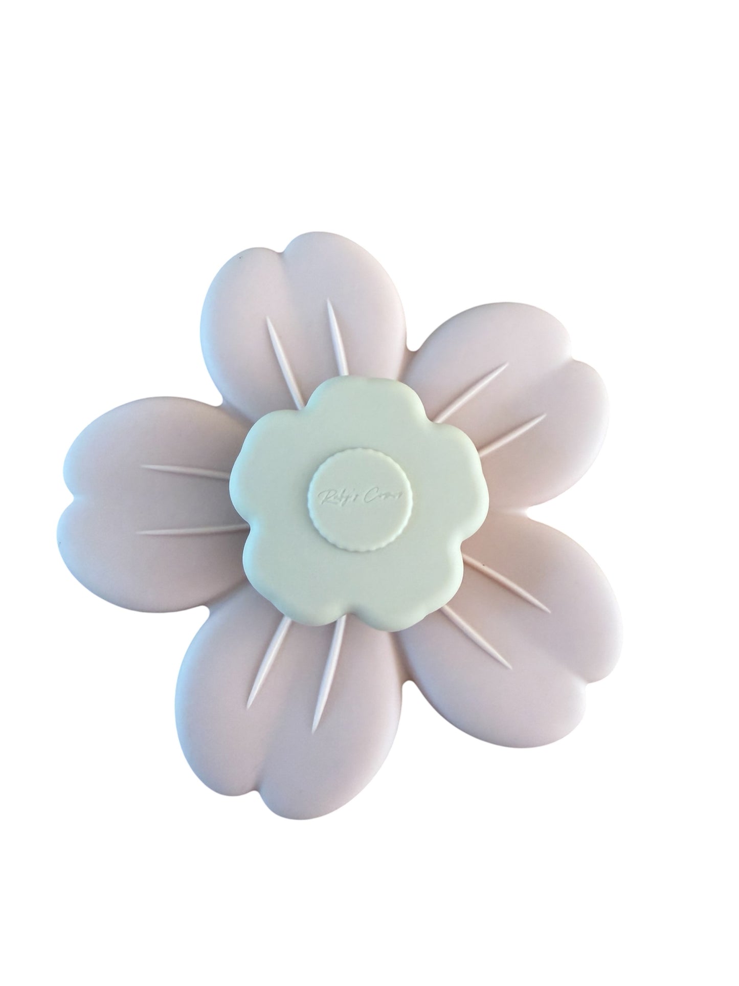 Siliconen bad spinner – Bloem - Peach / Beige