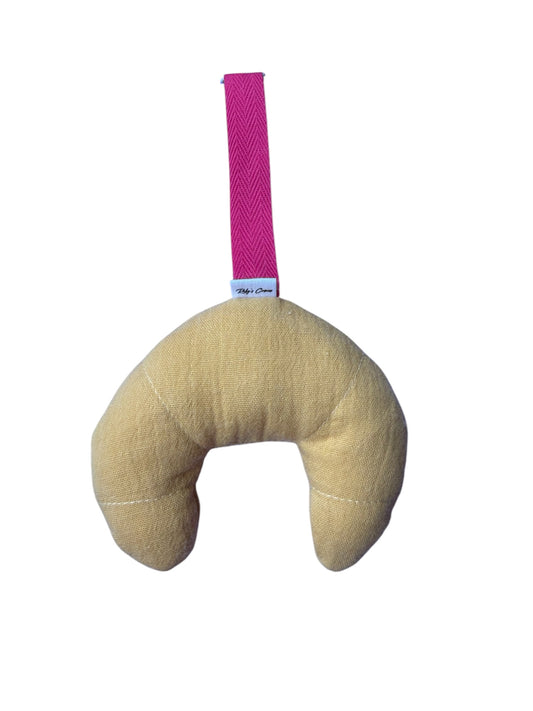 Croissant Speendoekje Accessoire - Mousseline - Geel / Roze