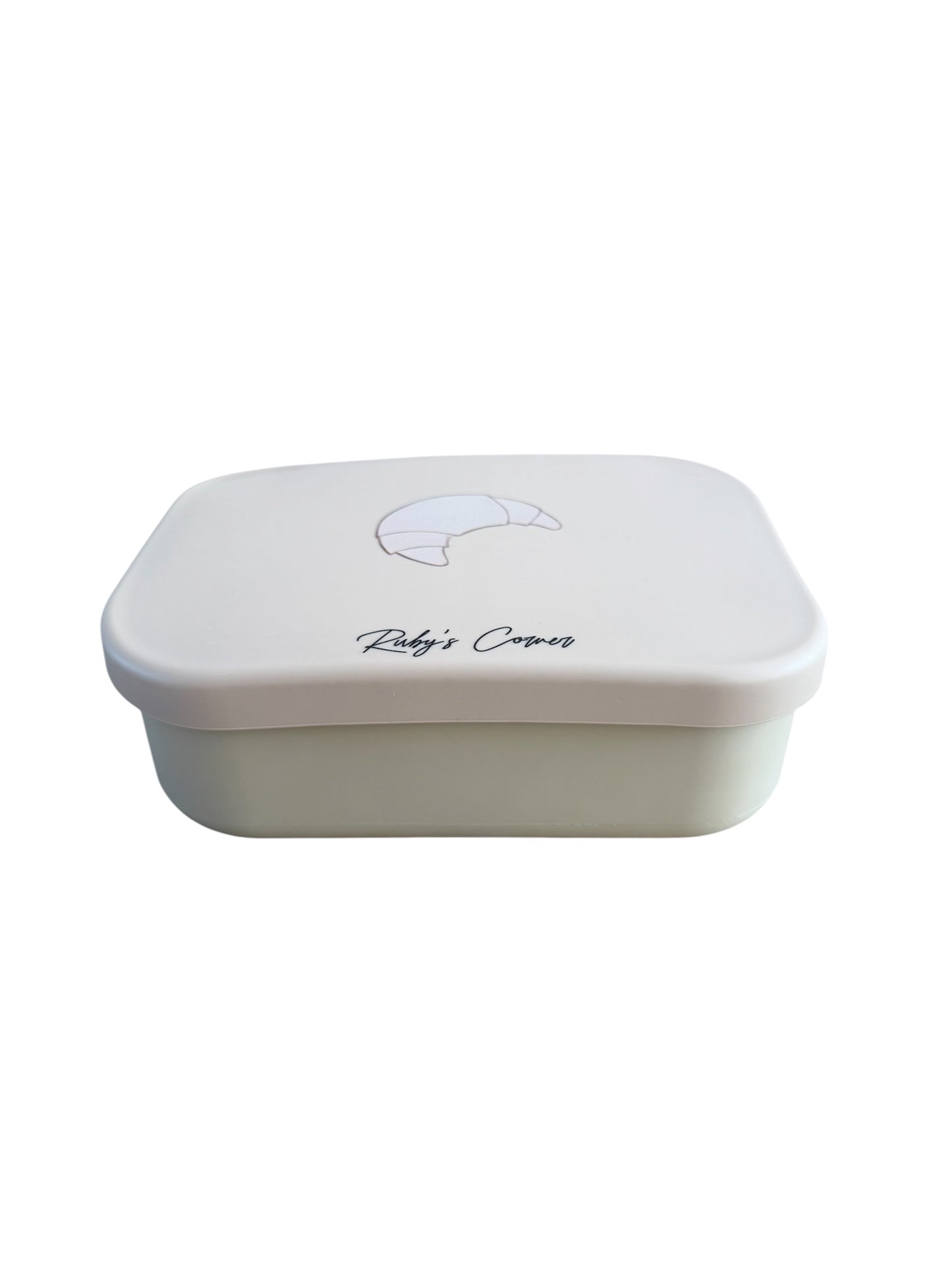 Siliconen broodtrommel – Croissant- Beige
