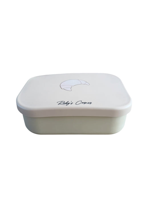 Siliconen broodtrommel – Croissant- Beige