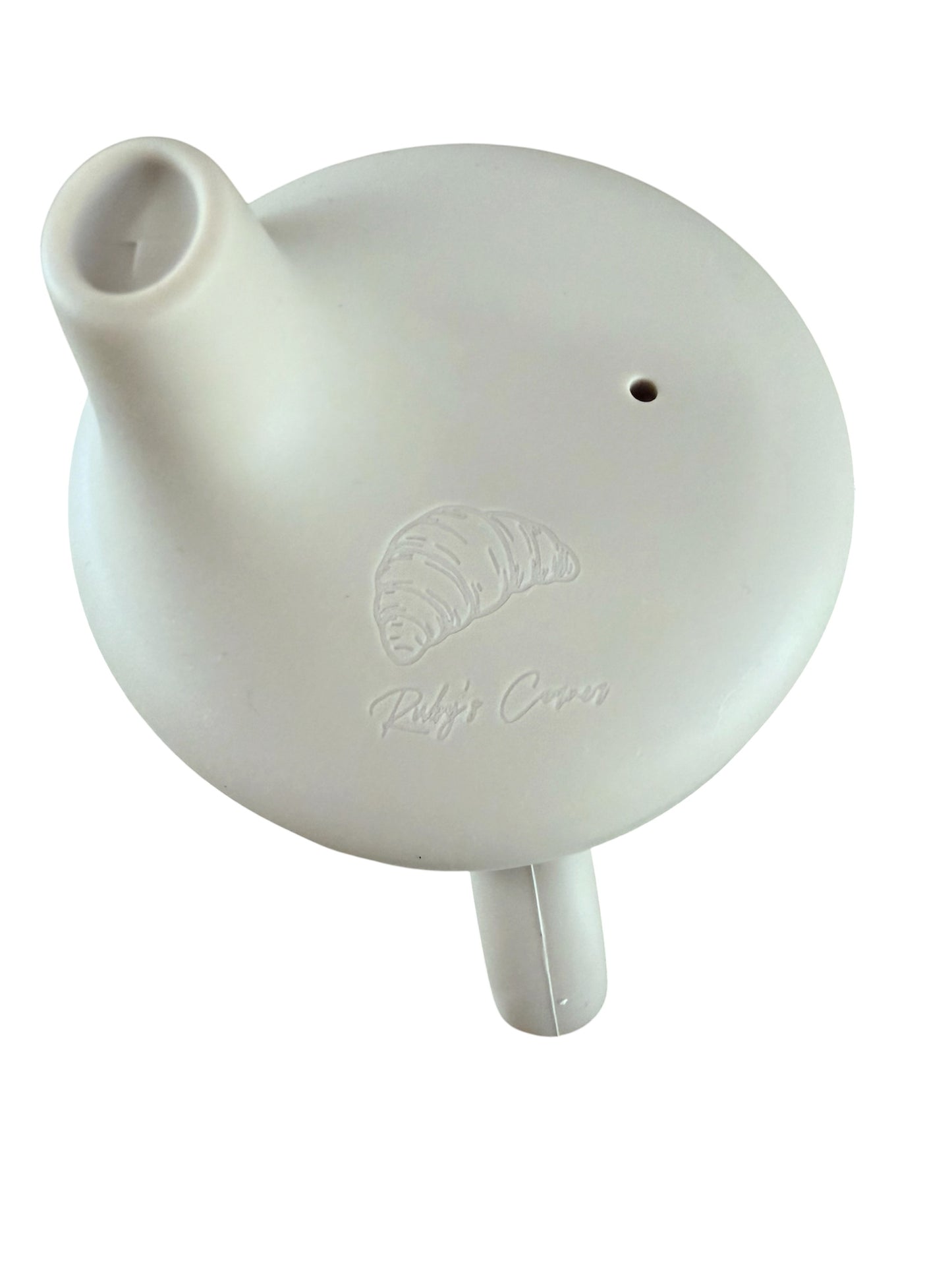 Siliconen beker met RVS inzet en tuitdeksel – Beige – B2B - Incl Btw