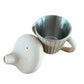 Siliconen beker met RVS inzet en tuitdeksel – Beige