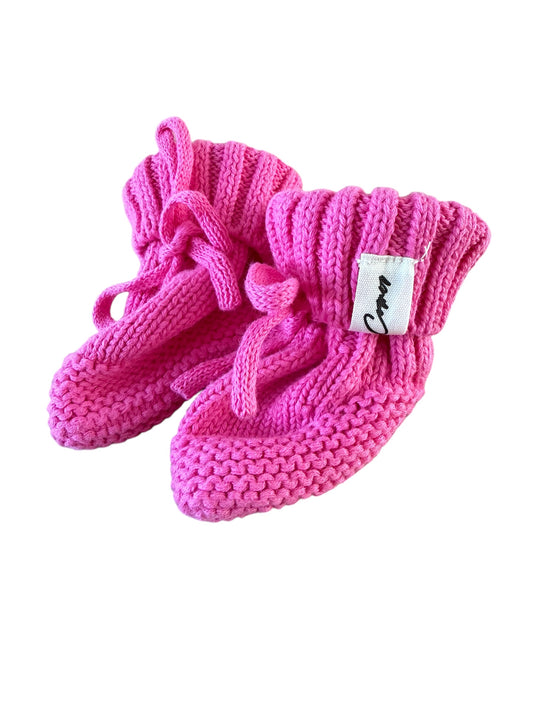 Gebreide babyslofjes – Roze