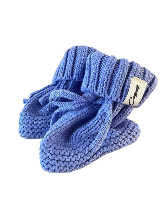 Gebreide babyslofjes – Blauw