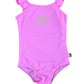 Smiley Geel Badpak - Roze