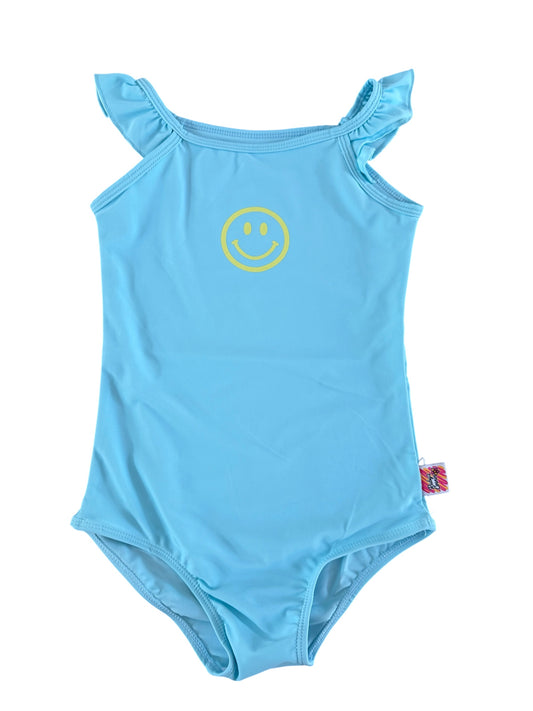 Smiley Geel Badpak - Blauw