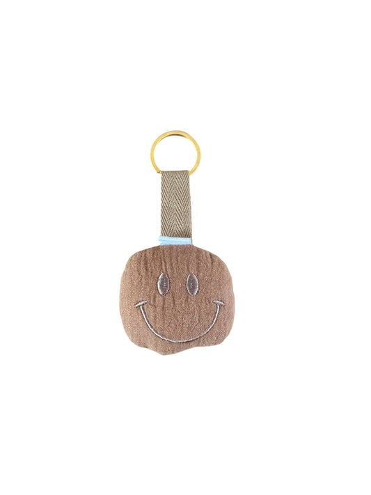 Sleutelhanger Smiley - Mousseline -  Bruin
