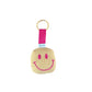 Sleutelhanger Smiley - Mousseline - Geel/Roze