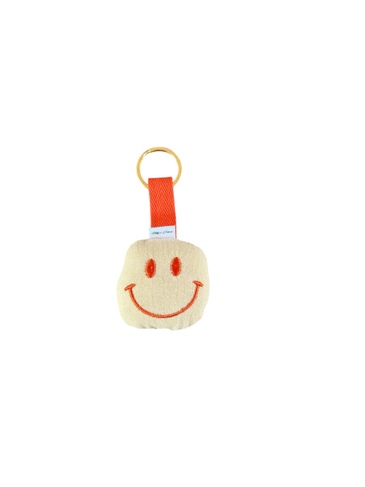 Sleutelhanger Smiley - Mousseline - Geel/Oranje