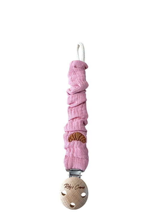 Speenkoord Mousseline - Croissant - Roze