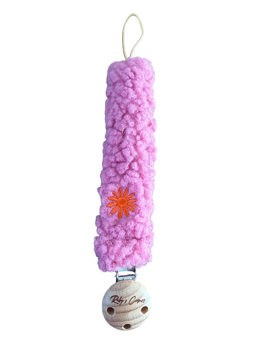 Speenkoord Teddy - Bloem - Roze