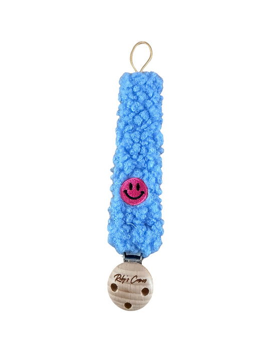 Speenkoord Teddy - Smiley - Blauw