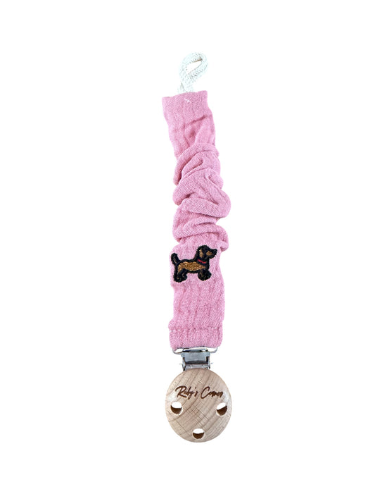 Speenkoord Mousseline - Teckel - Roze