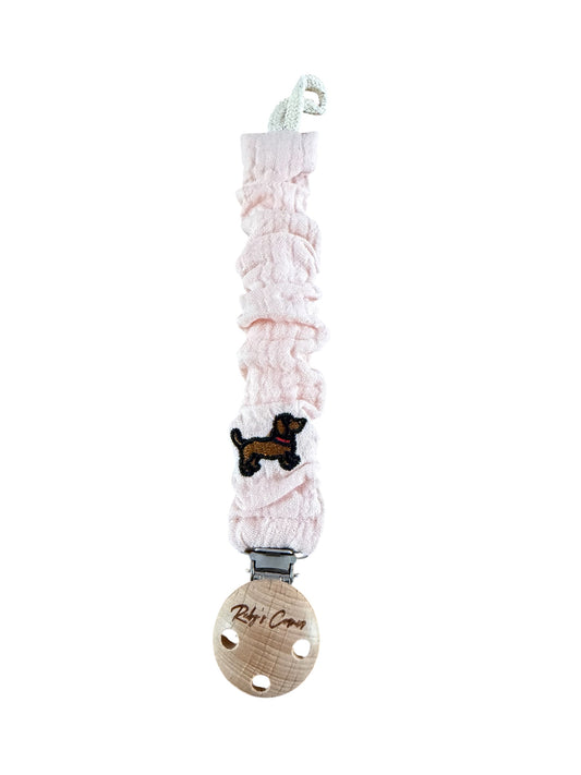 Speenkoord Mousseline - Teckel - Licht Roze